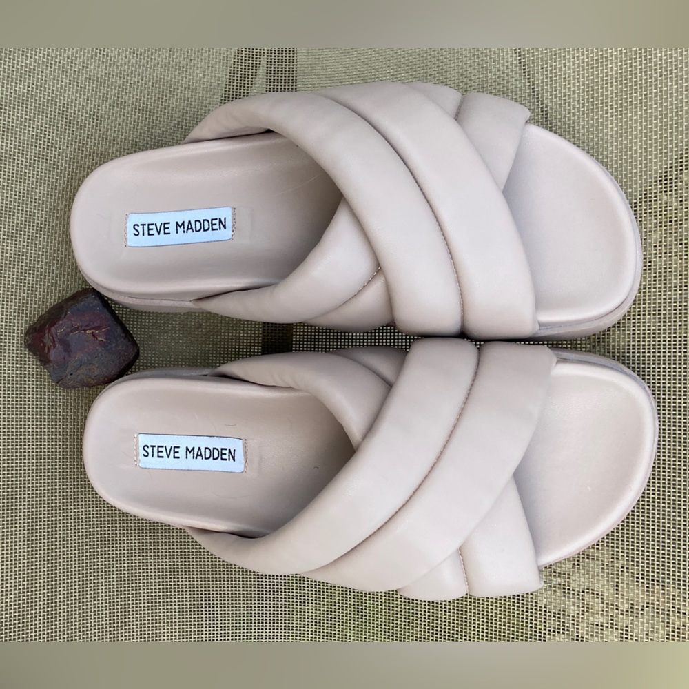 Gently-Worn Sz-8 Steve Madden Beige/Pink Chunky Sandals-No Scuffs/Stains/Flaws🙌 - Picture 9 of 16